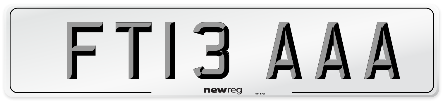 FT13 AAA Number Plate from New Reg